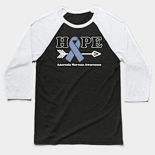 Hope - Anorexia Nervosa Awareness Periwinkle Ribbon Baseball T-Shirt